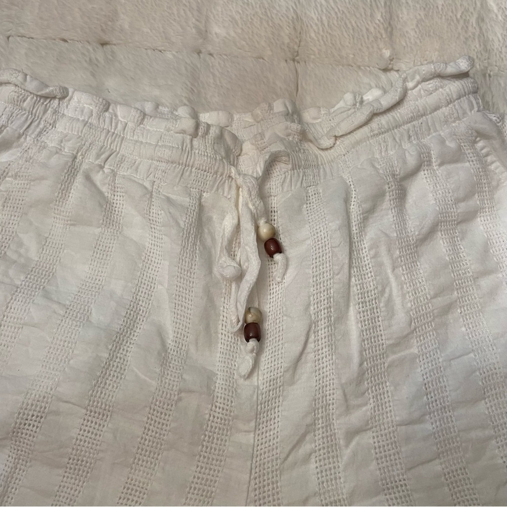 Heartloom Cream Textured Fringe Pull On Shorts Size Small 2898 - Picture 3 of 7